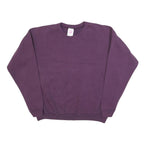 HANES Womens Purple Crew Neck L Cotton Blend Sweatshirt Pullover Casual