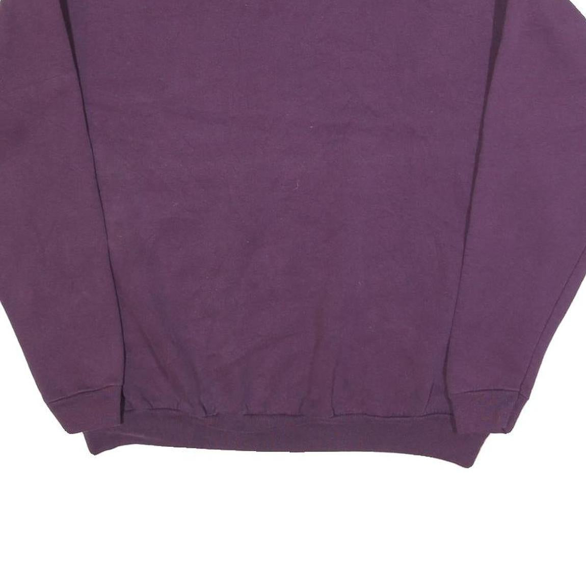 HANES Womens Purple Crew Neck L Cotton Blend Sweatshirt Pullover Casual