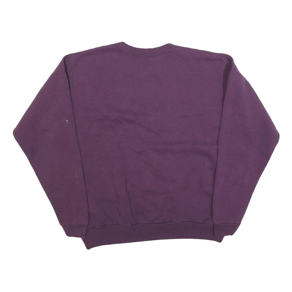 HANES Womens Purple Crew Neck L Cotton Blend Sweatshirt Pullover Casual