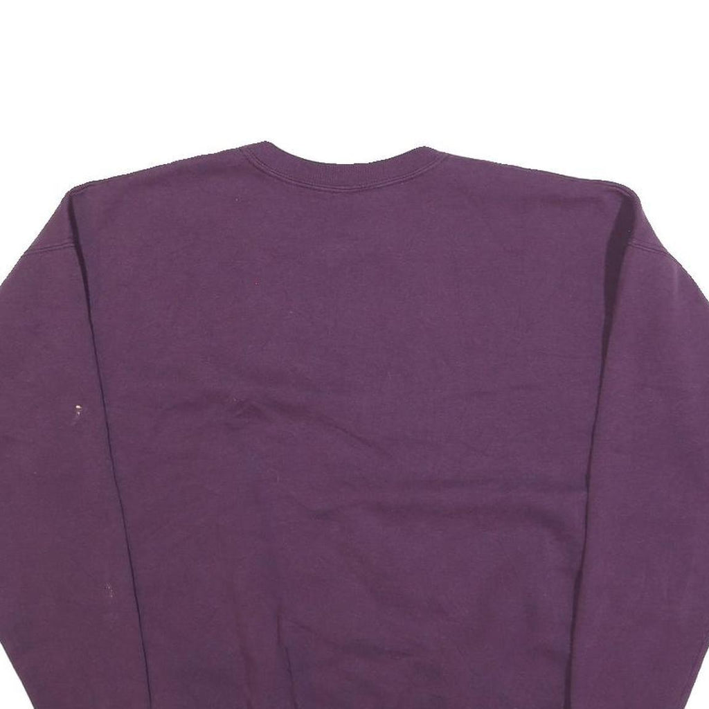 HANES Womens Purple Crew Neck L Cotton Blend Sweatshirt Pullover Casual