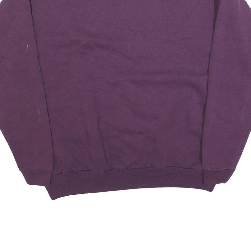 HANES Womens Purple Crew Neck L Cotton Blend Sweatshirt Pullover Casual