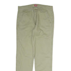 LEVI'S Mens Cotton Beige Regular Fit Straight Leg Trousers W30 L29 Casual Zip