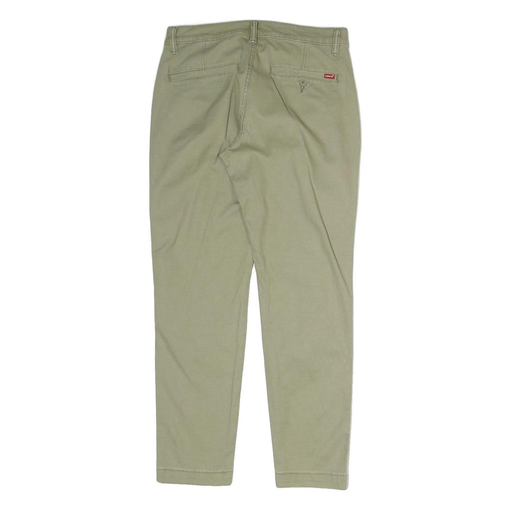 LEVI'S Mens Cotton Beige Regular Fit Straight Leg Trousers W30 L29 Casual Zip