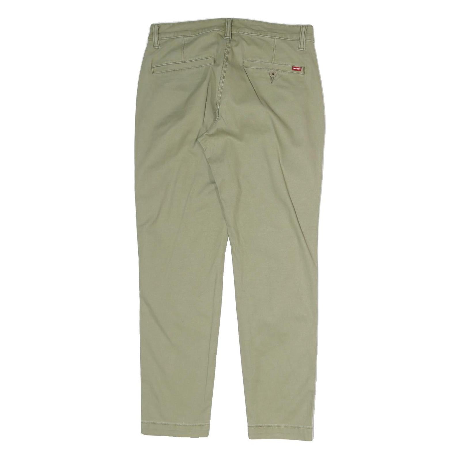 LEVI'S Mens Cotton Beige Regular Fit Straight Leg Trousers W30 L29 Casual Zip