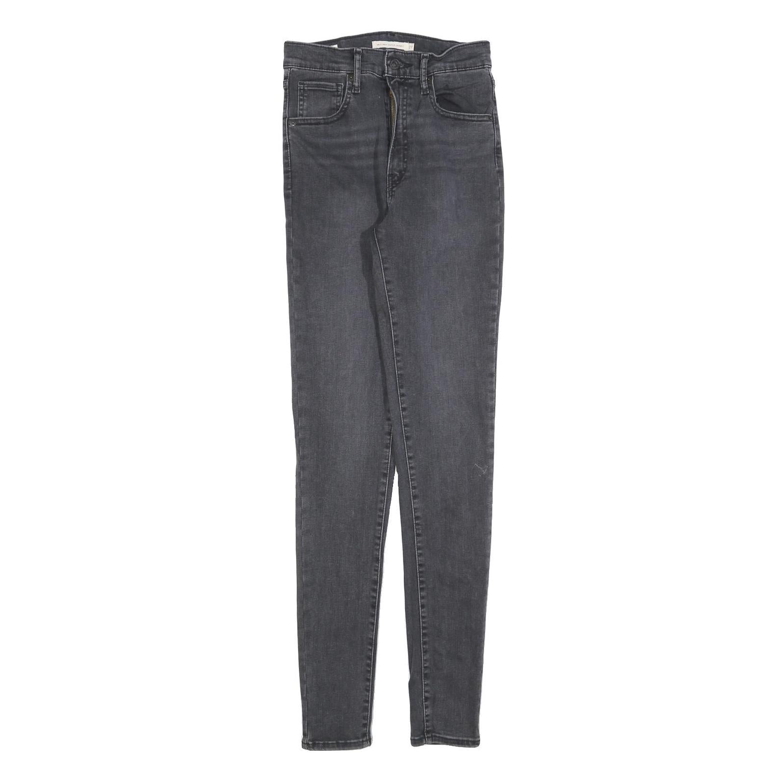 LEVI'S Womens Jeans Black Slim Skinny Denim Medium W27 L32 Stretch Zip Fasten