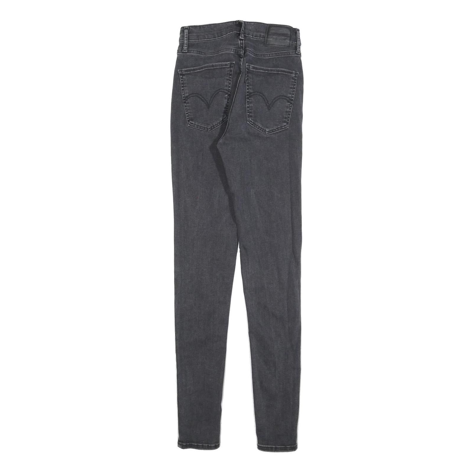 LEVI'S Womens Jeans Black Slim Skinny Denim Medium W27 L32 Stretch Zip Fasten