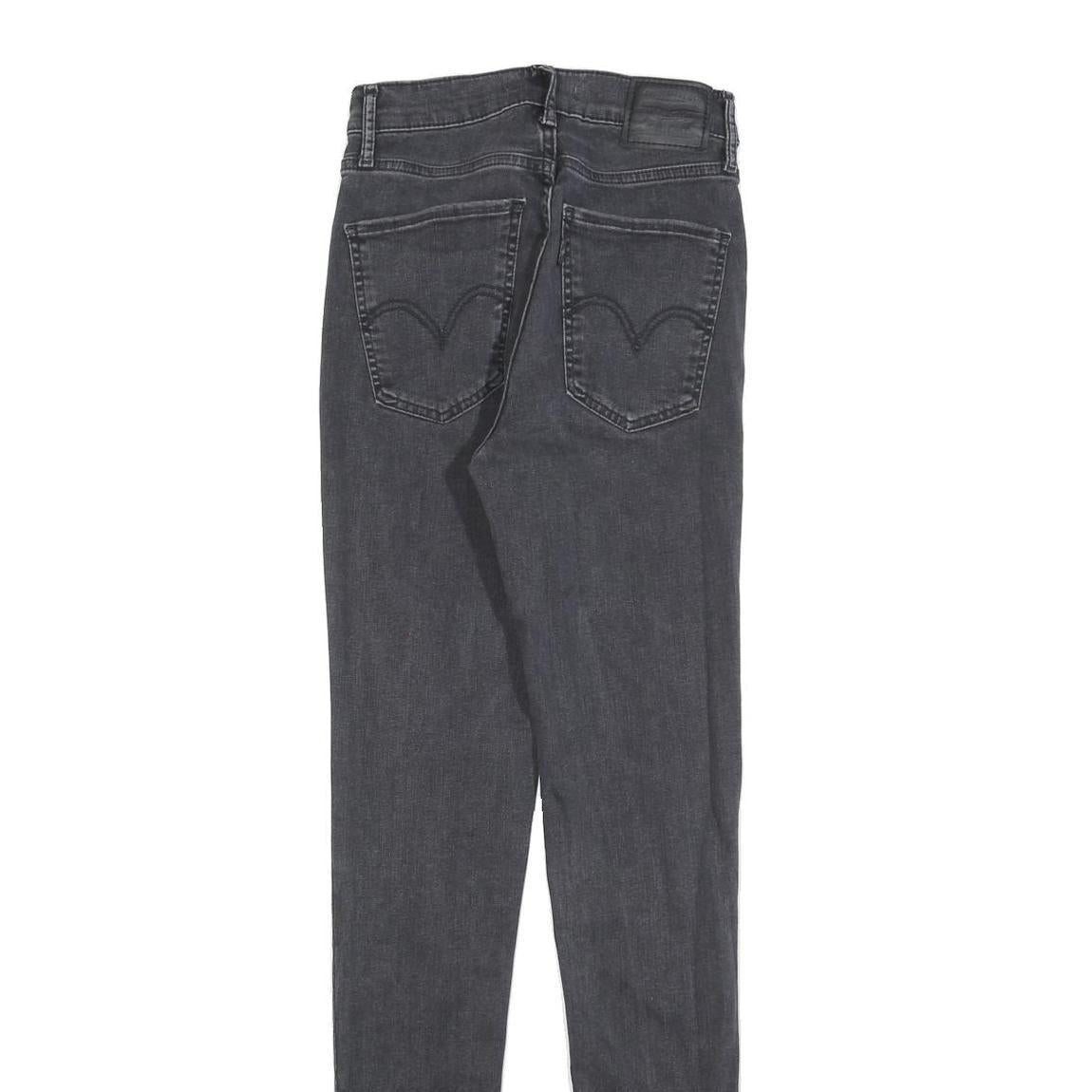 LEVI'S Womens Jeans Black Slim Skinny Denim Medium W27 L32 Stretch Zip Fasten