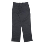 DICKIES Mens Regular Black Cotton Blend Trousers W31 L30 Zip Closure Classic Fit