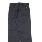 DICKIES Mens Regular Black Cotton Blend Trousers W31 L30 Zip Closure Classic Fit
