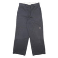 DICKIES Mens Cotton Blend Black Relaxed Straight Trousers W32 L30 Workwear