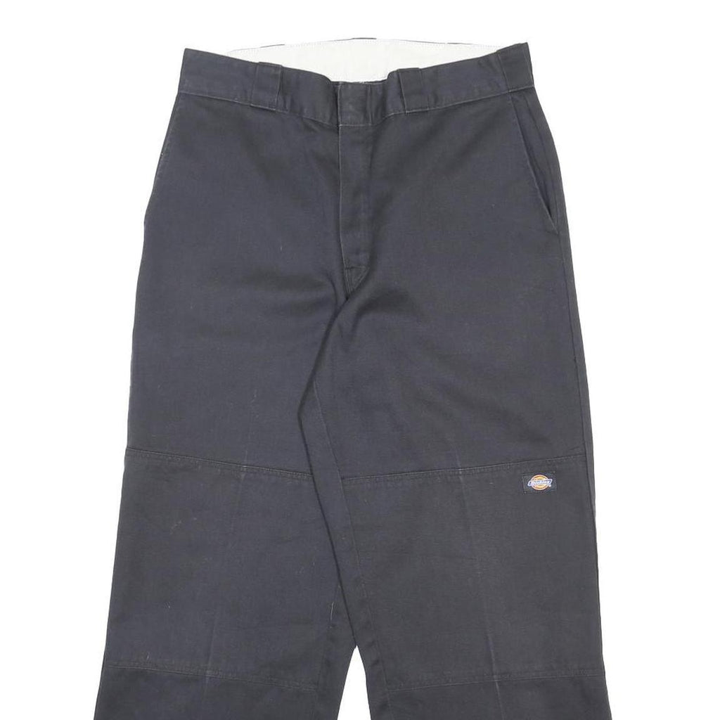 DICKIES Mens Cotton Blend Black Relaxed Straight Trousers W32 L30 Workwear