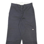 DICKIES Mens Cotton Blend Black Relaxed Straight Trousers W32 L30 Workwear