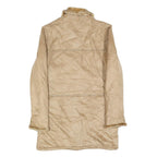 NUAGE Womens Beige Button Jacket S Polyester Faux Fur Collar Pockets Classic