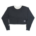 LEVI'S Oversized Cropped Womens T-Shirt Black Long Sleeve XS