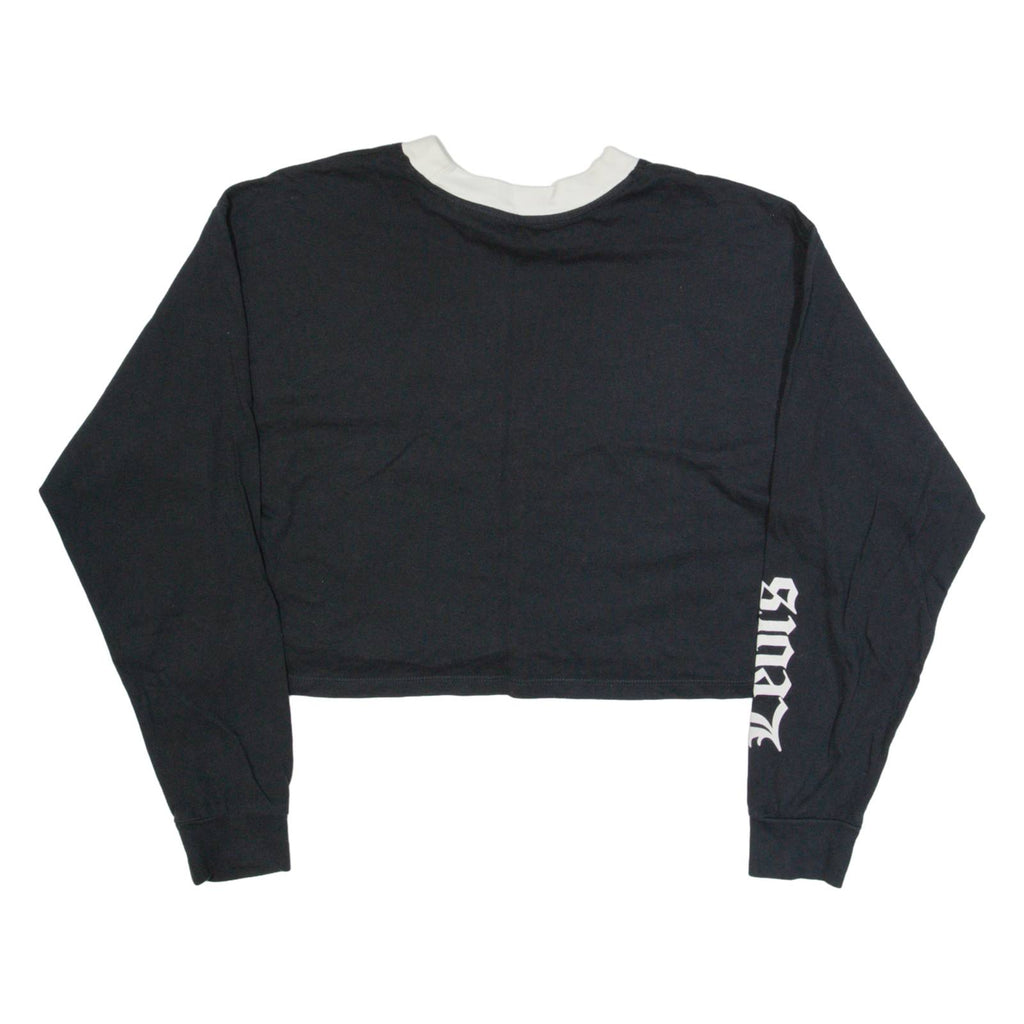 LEVI'S Oversized Cropped Womens T-Shirt Black Long Sleeve XS