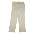 DICKIES Womens Regular Beige Cotton Blend Zip Trousers W34 L32 Classic Straight
