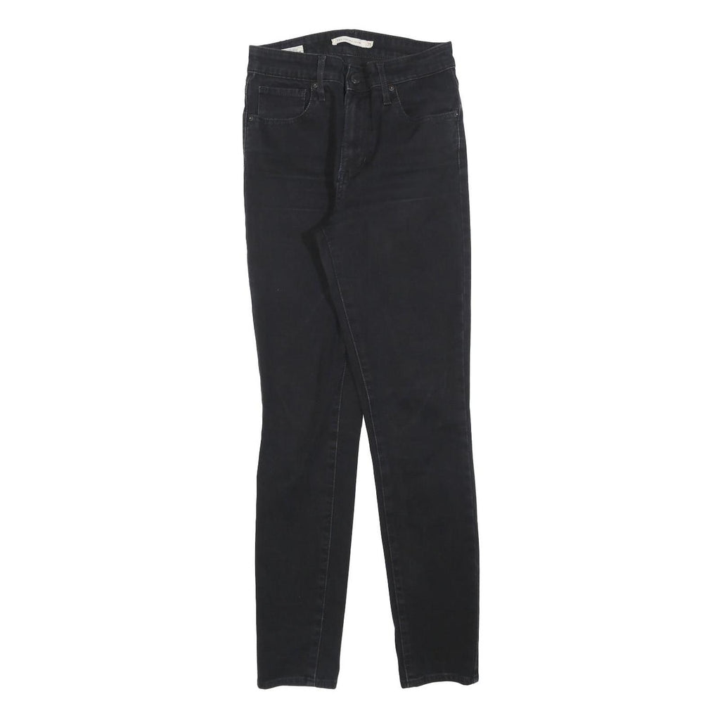 LEVI'S 721 BIG E Womens Jeans Black Slim Skinny Denim W25 L28 Zip Cotton Blend