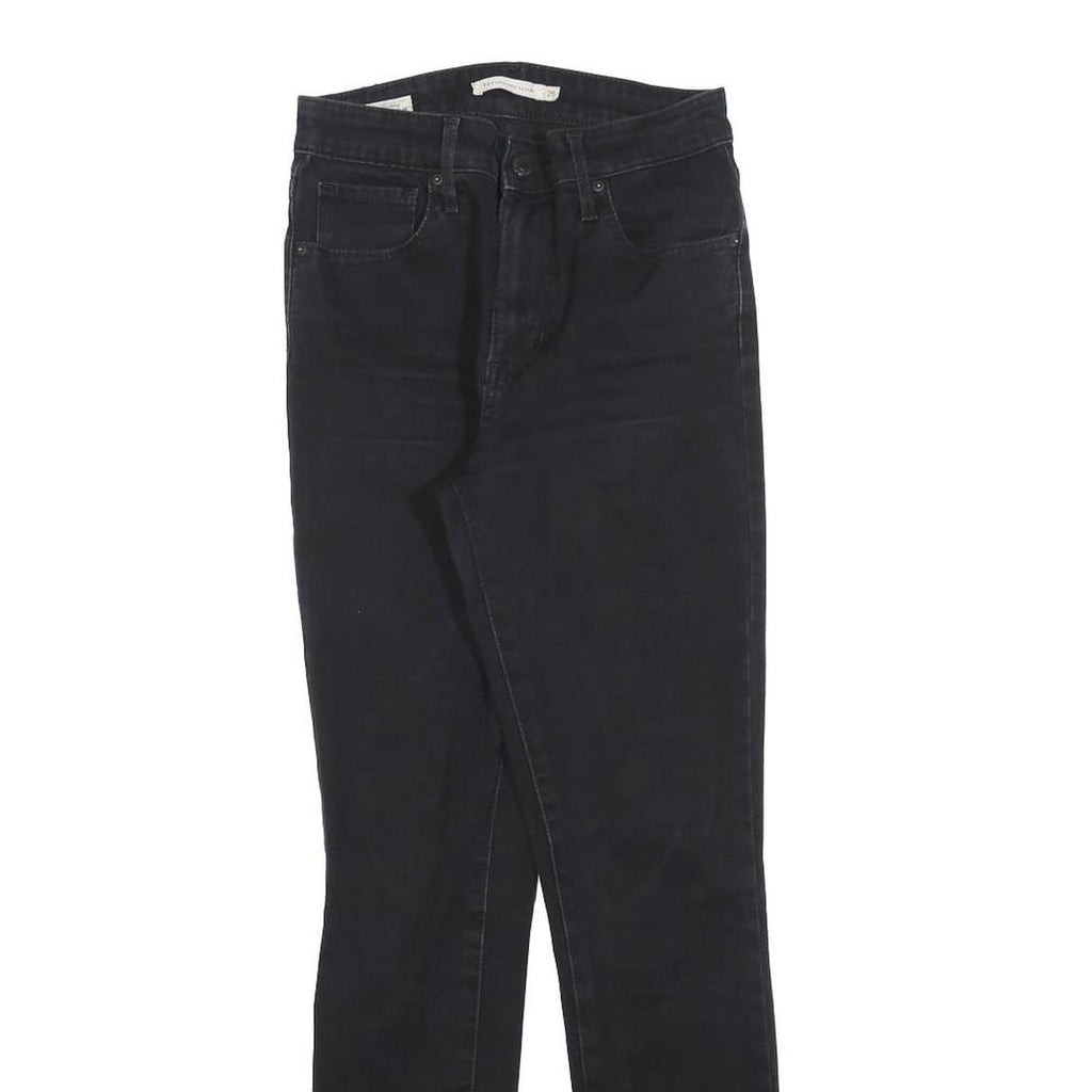 LEVI'S 721 BIG E Womens Jeans Black Slim Skinny Denim W25 L28 Zip Cotton Blend