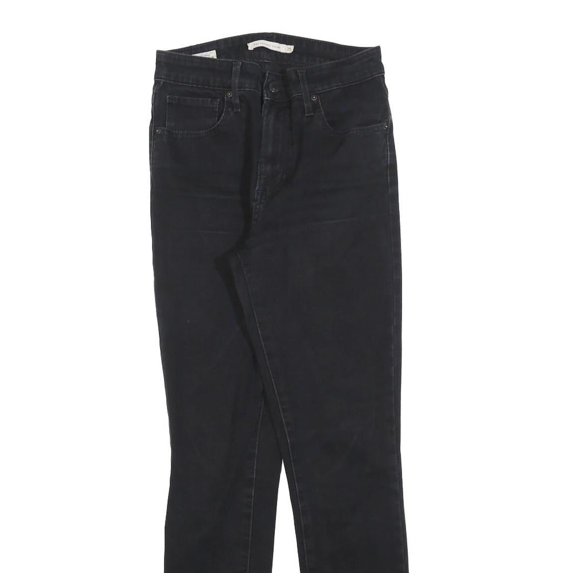 LEVI'S 721 BIG E Womens Jeans Black Slim Skinny Denim W25 L28 Zip Cotton Blend