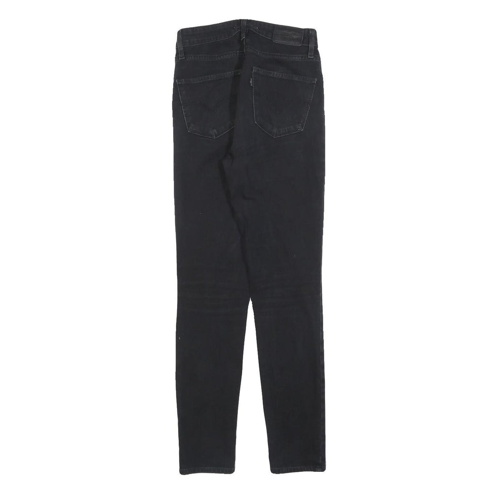 LEVI'S 721 BIG E Womens Jeans Black Slim Skinny Denim W25 L28 Zip Cotton Blend