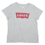 LEVI'S Mens Grey L Cotton Blend Short Sleeve Crew Neck Logo T-Shirt