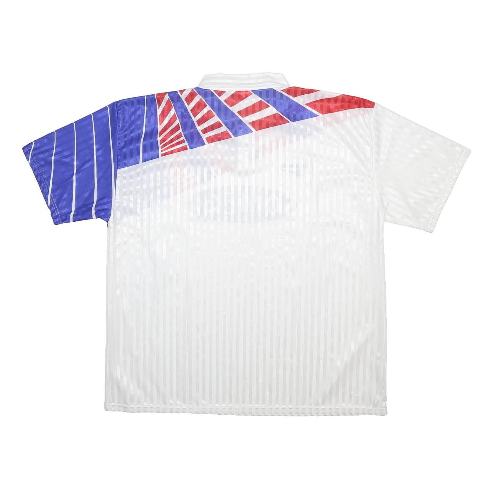 REEBOK Mens White & Blue Graphic T-Shirt 2XL Short Sleeve Collared Sportswear