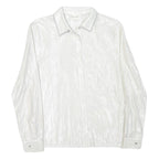 REISS Womens White Polyester Blend Shirt UK 12 Elegant Long Sleeve Formal