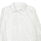 REISS Womens White Polyester Blend Shirt UK 12 Elegant Long Sleeve Formal