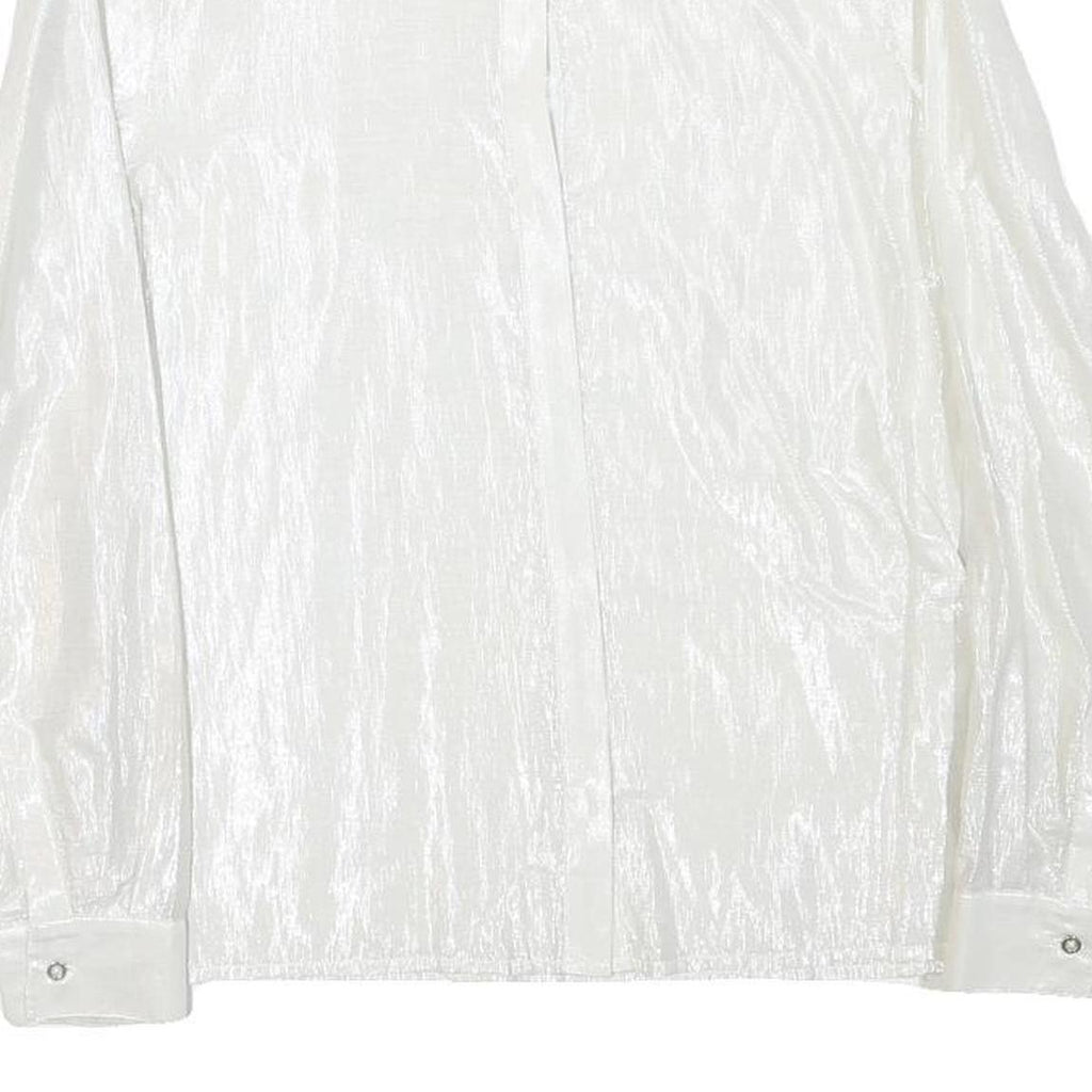 REISS Womens White Polyester Blend Shirt UK 12 Elegant Long Sleeve Formal