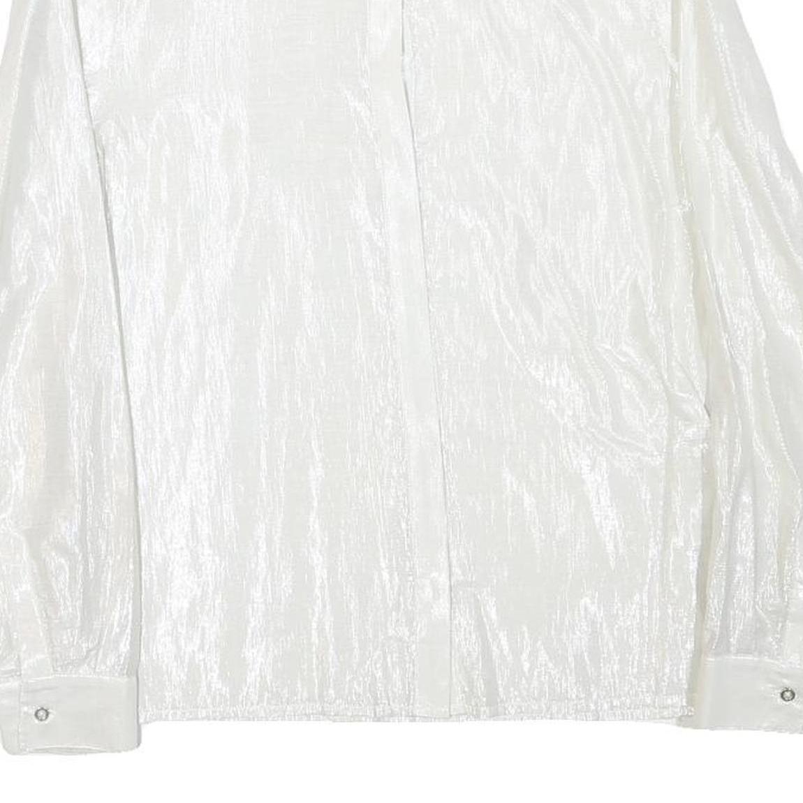 REISS Womens White Polyester Blend Shirt UK 12 Elegant Long Sleeve Formal