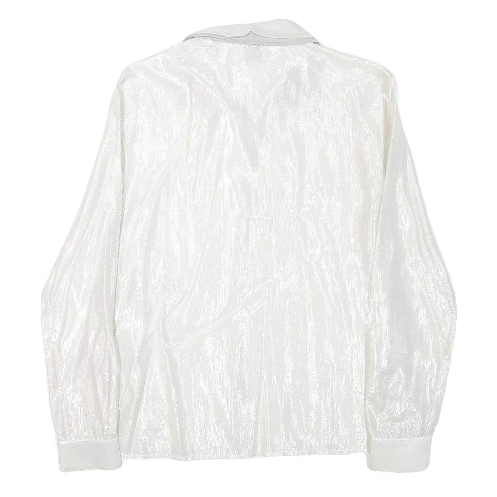 REISS Womens White Polyester Blend Shirt UK 12 Elegant Long Sleeve Formal