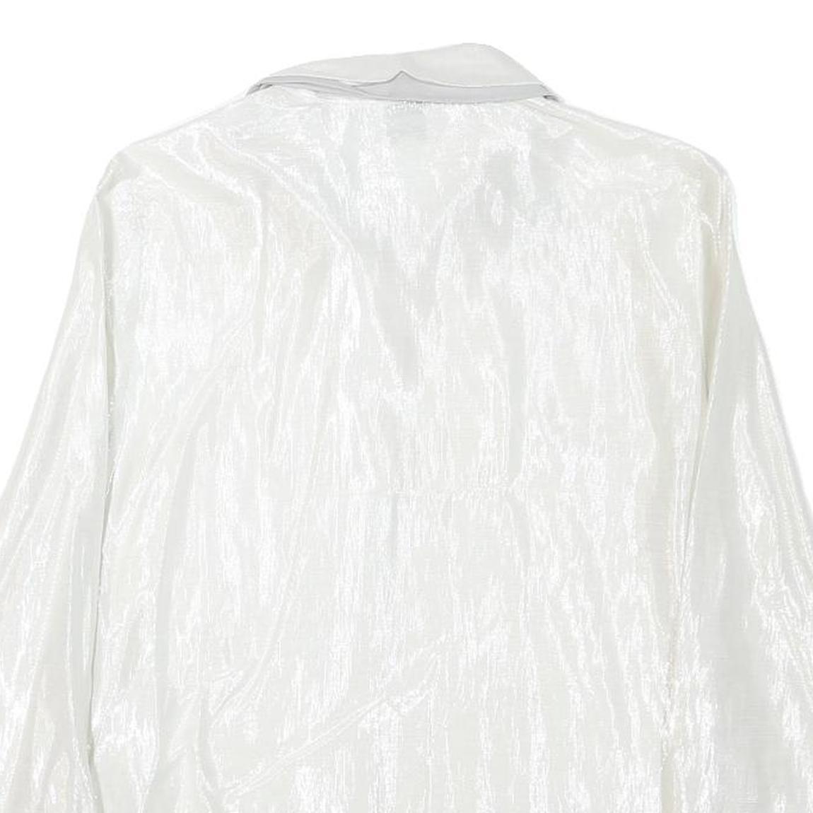 REISS Womens White Polyester Blend Shirt UK 12 Elegant Long Sleeve Formal