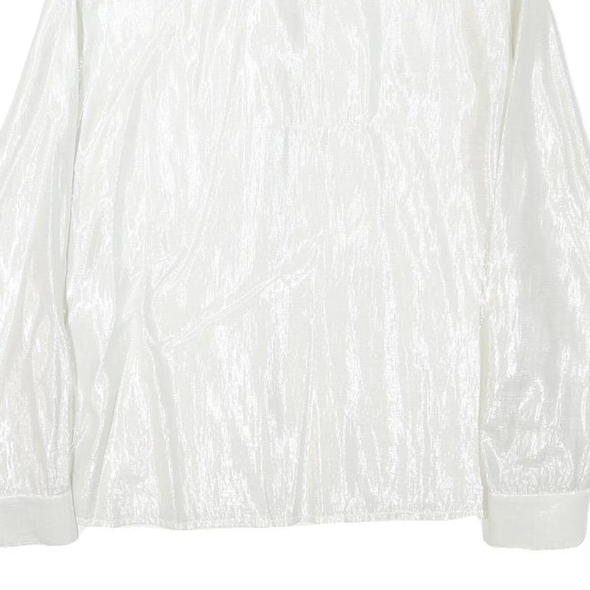 REISS Womens White Polyester Blend Shirt UK 12 Elegant Long Sleeve Formal