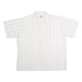 DONNELLY Mens Shirt White 90s Striped 2XL