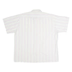 DONNELLY Mens Shirt White 90s Striped 2XL