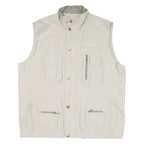MJ MODE Mens Beige Button Jacket 3XL Polyester Blend Plain Sleeveless Outdoor