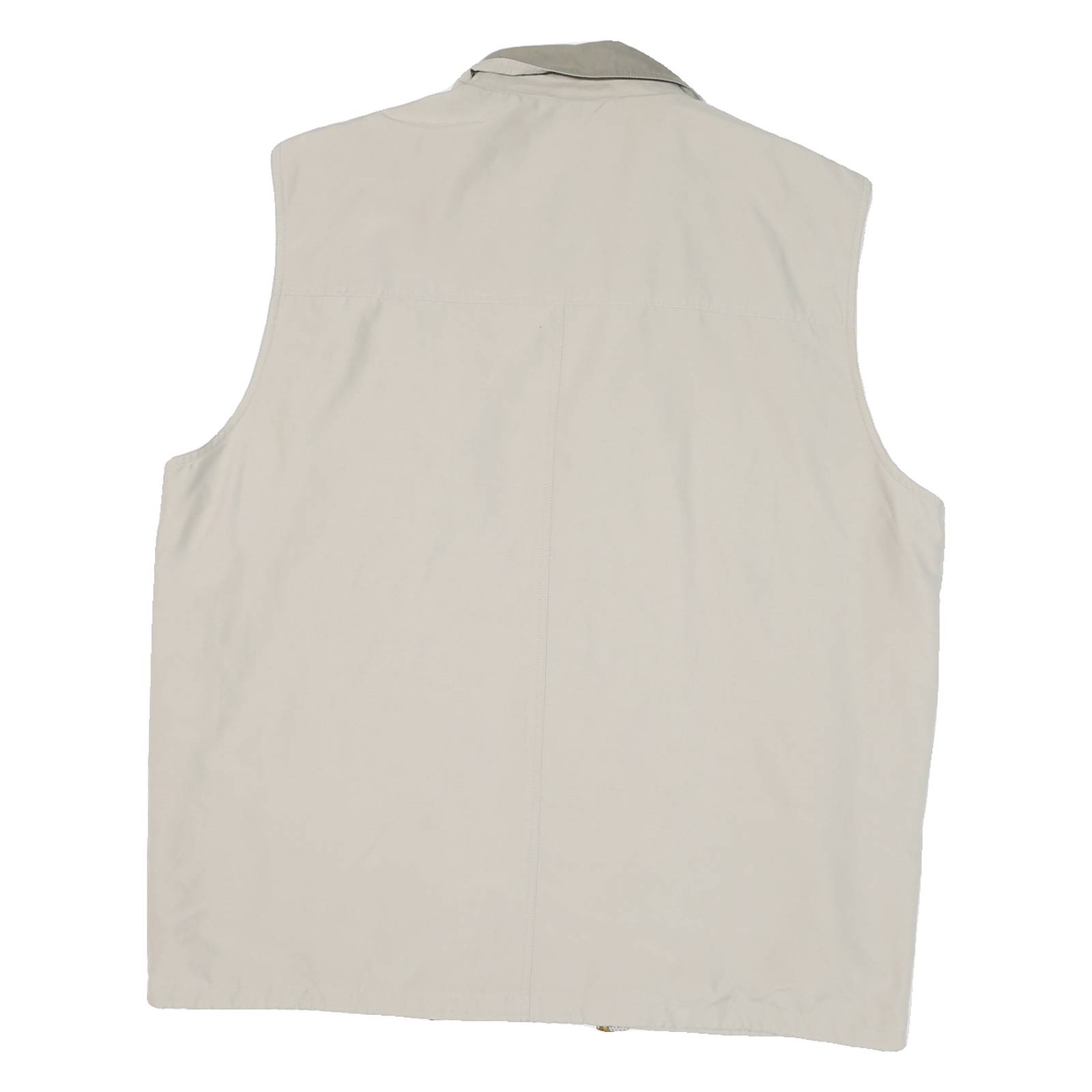 MJ MODE Mens Beige Button Jacket 3XL Polyester Blend Plain Sleeveless Outdoor