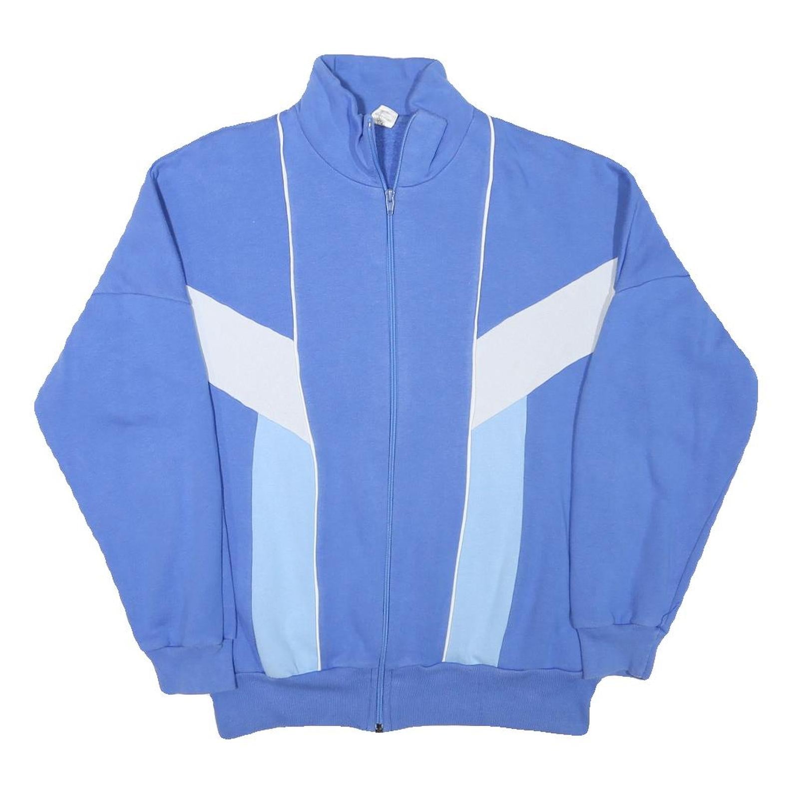 KELLY Womens Blue & White Zip Cotton Blend Casual Jacket S Sporty Track Style