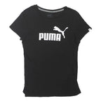 PUMA Womens Black Graphic T-Shirt M Short Sleeve Crew Neck Cotton Blend Casual