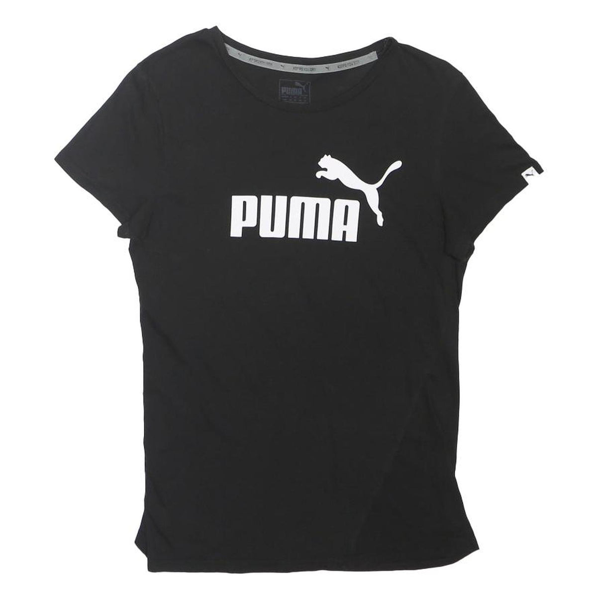 PUMA Womens Black Graphic T-Shirt M Short Sleeve Crew Neck Cotton Blend Casual