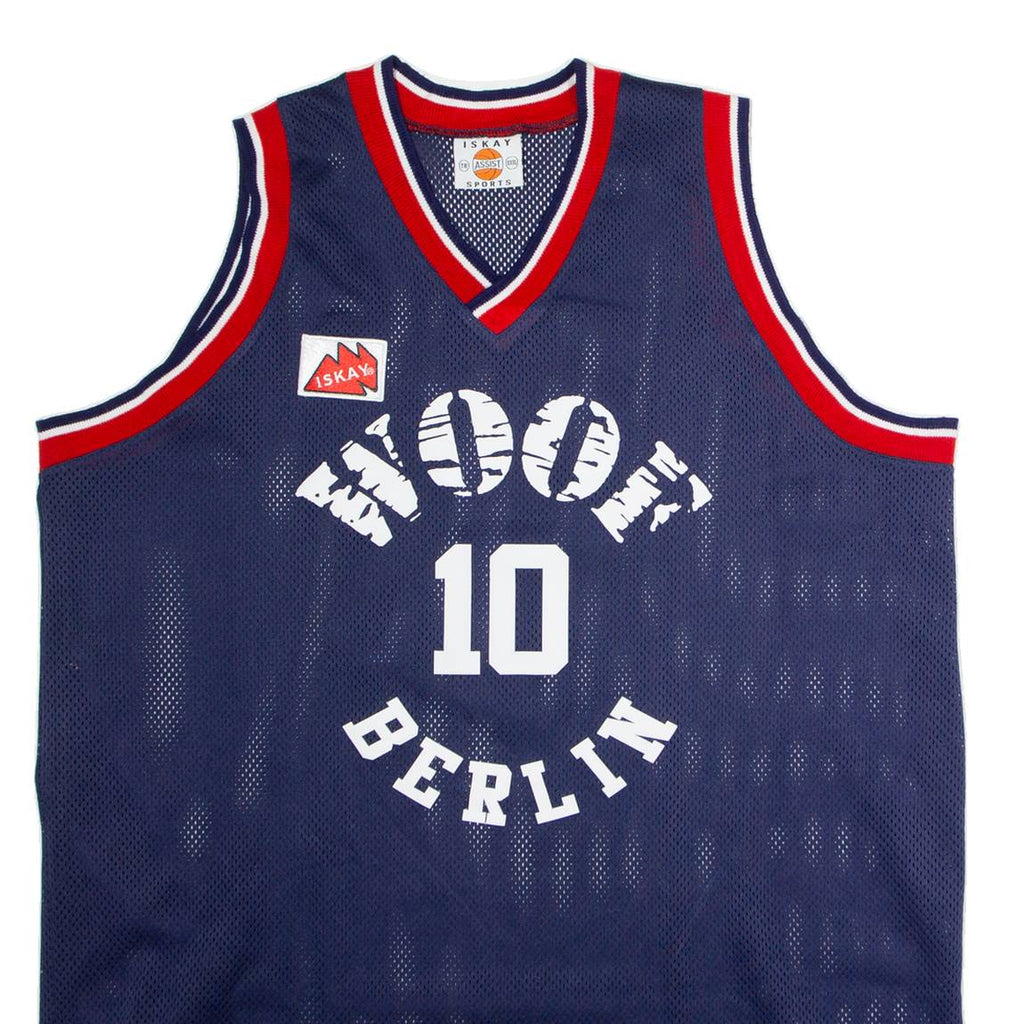 ISKAY SPORTS Woof Berlin #10 Basketball Mens Jersey Blue Sleeveless 90s 3XL