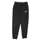PUMA Mens Joggers Black S W28 L29 Slim Tapered Cotton Blend Logo