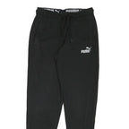 PUMA Mens Joggers Black S W28 L29 Slim Tapered Cotton Blend Logo