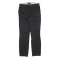 TOMMY HILFIGER Mens Cotton Blend Black Slim Straight Trousers W28 L30 Zip