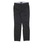 TOMMY HILFIGER Mens Cotton Blend Black Slim Straight Trousers W28 L30 Zip