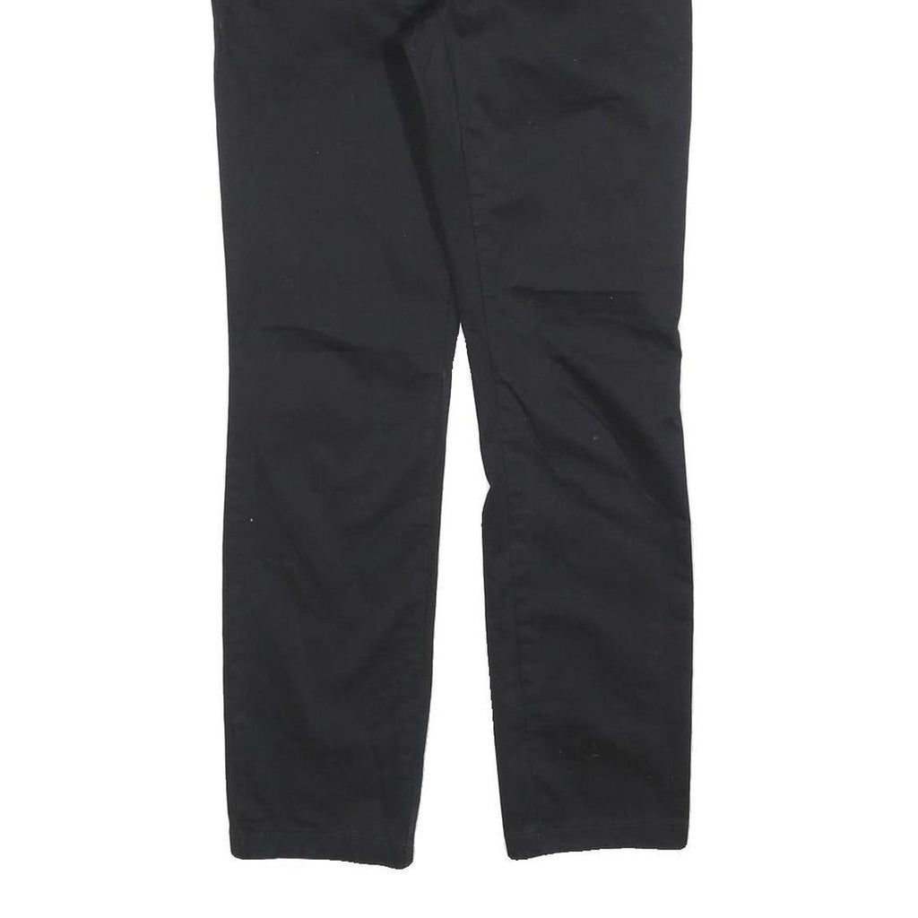 TOMMY HILFIGER Mens Cotton Blend Black Slim Straight Trousers W28 L30 Zip