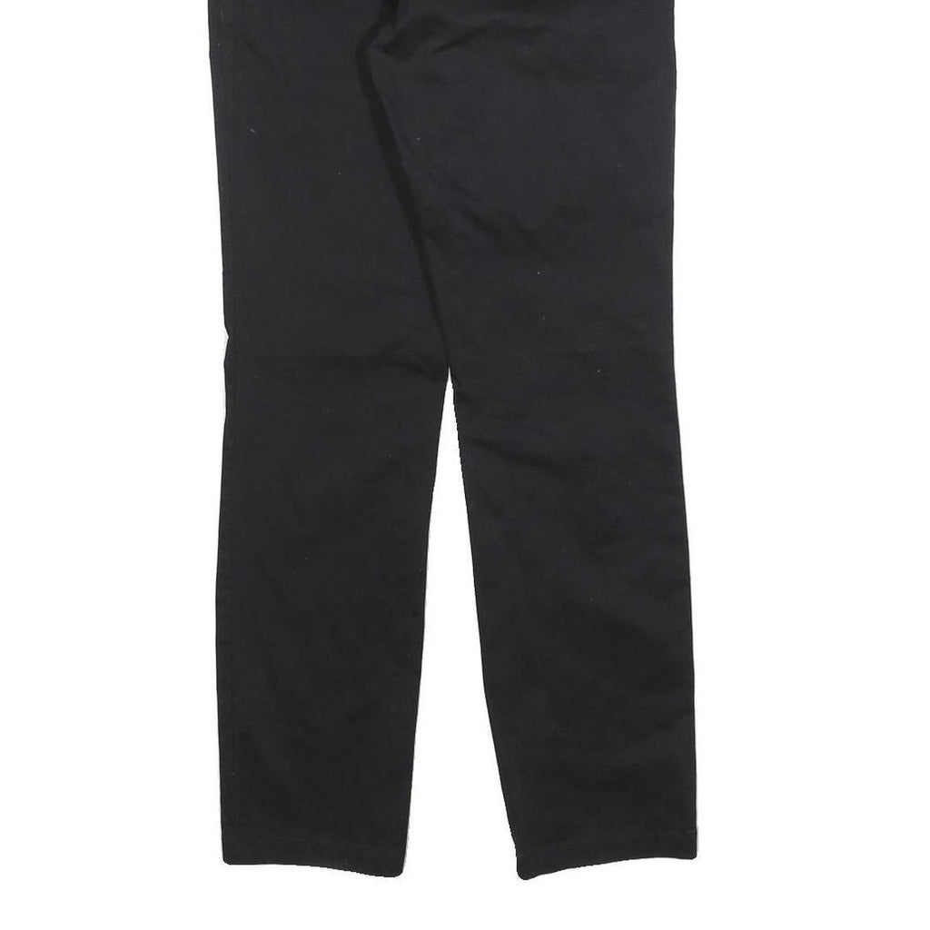 TOMMY HILFIGER Mens Cotton Blend Black Slim Straight Trousers W28 L30 Zip