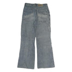 MING BOBAN Mens Regular Fit Blue Denim Jeans W28 L28 Unique Patchwork Style