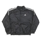 ADIDAS Womens Black Jacket M Polyester Blend Zip Plain Casual Sportswear