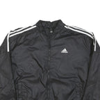 ADIDAS Womens Black Jacket M Polyester Blend Zip Plain Casual Sportswear